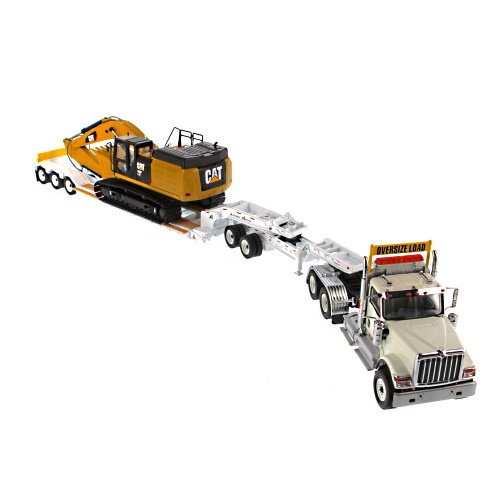 CAT International HX520 Tractor white + XL120 Trailer + Cat 349F 